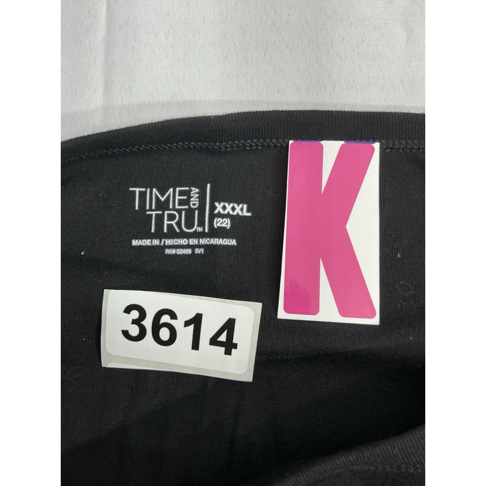 Womans Time N Tru XXXL (22) Scoop Neck Short Sleeve T Shirt Black - Picture 3 of 9